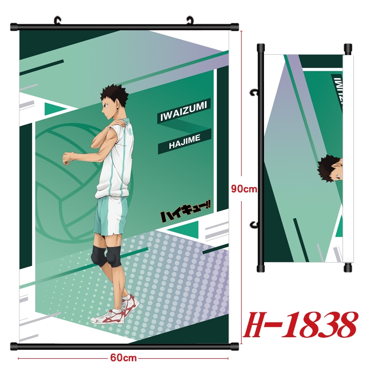 Haikyuu!! Anime Black Plastic Rod Canvas Painting Wall Scroll 60X90CM H-1838