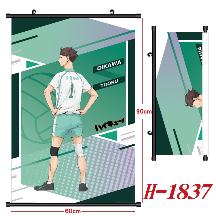 Haikyuu!! Anime Black Plastic Rod Canvas Painting Wall Scroll 60X90CM H-1837