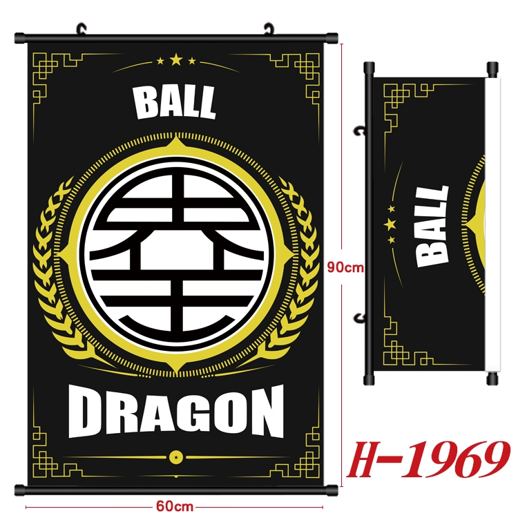 DRAGON BALL Anime Black Plastic Rod Canvas Painting Wall Scroll 60X90CM  H-1969