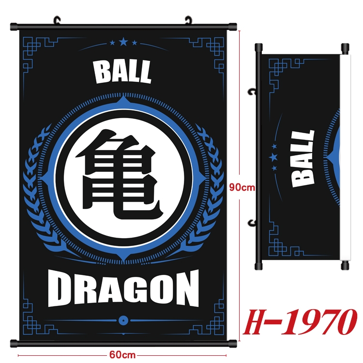 DRAGON BALL Anime Black Plastic Rod Canvas Painting Wall Scroll 60X90CM H-1970