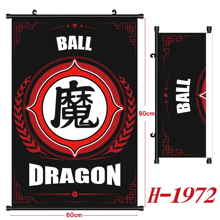 DRAGON BALL Anime Black Plastic Rod Canvas Painting Wall Scroll 60X90CM H-1972