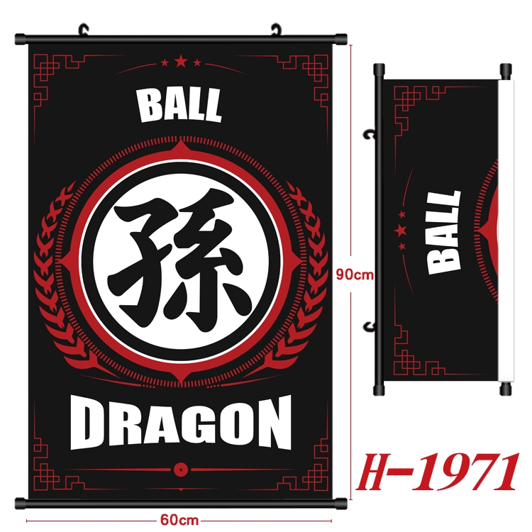 DRAGON BALL Anime Black Plastic Rod Canvas Painting Wall Scroll 60X90CM H-1971