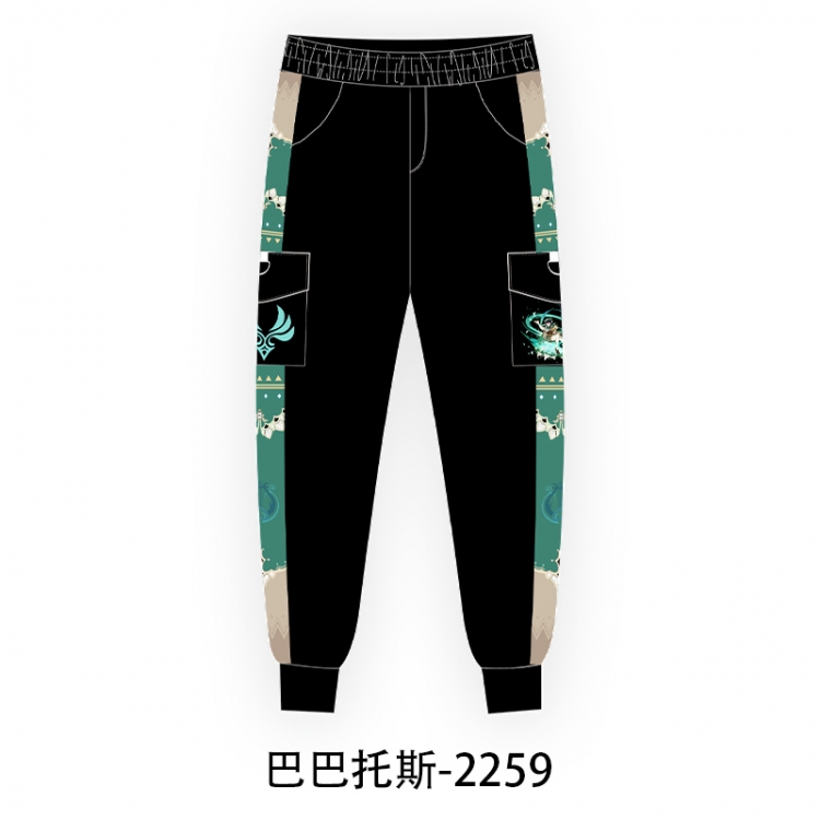 Genshin Impact Anime surrounding thick casual overalls trousers from S to 3XL