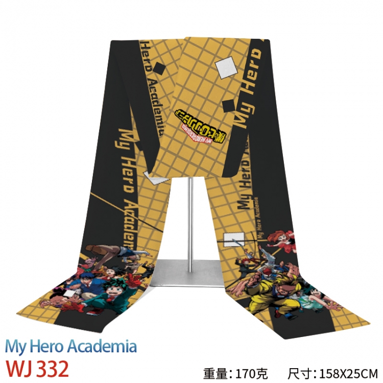 My Hero Academia Anime full-color flannelette scarf 158x25cm  WJ-332