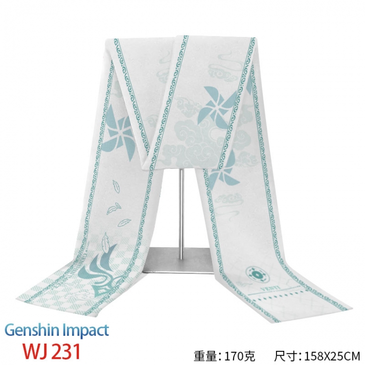 Genshin Impact Anime full-color flannelette scarf 158x25cm WJ-231-2