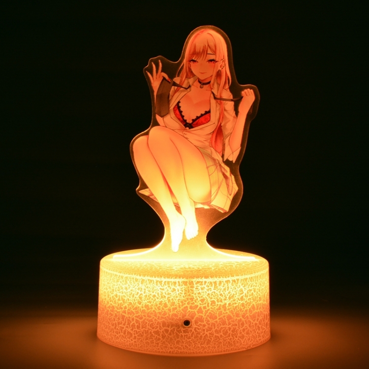 Sono Bisque Doll wa Koi o Suru Acrylic Night Light 16 Color-changing USB Interface Box Set 19X7X4CM white base