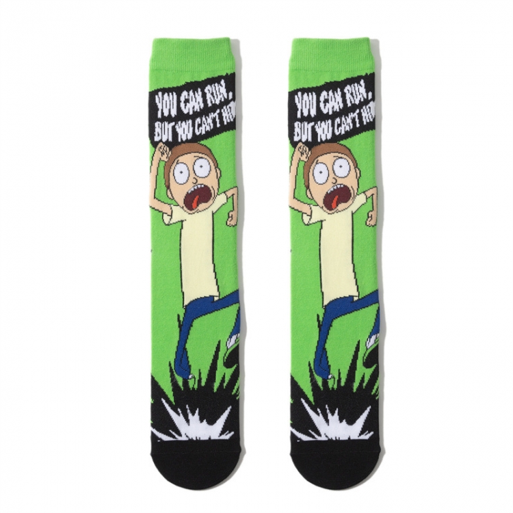 Rick and Morty Anime cartoon socks combed cotton neutral socks straight socks Price for 5 Pairs