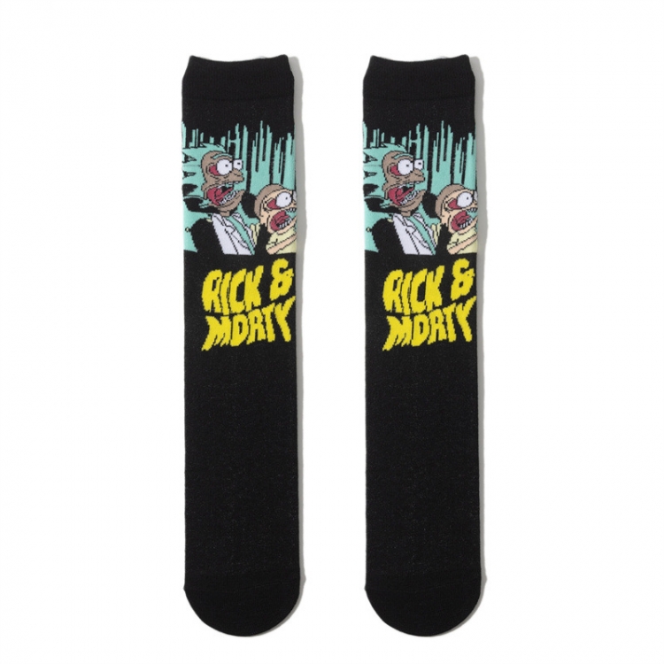 Rick and Morty Anime cartoon socks combed cotton neutral socks straight socks Price for 5 Pairs