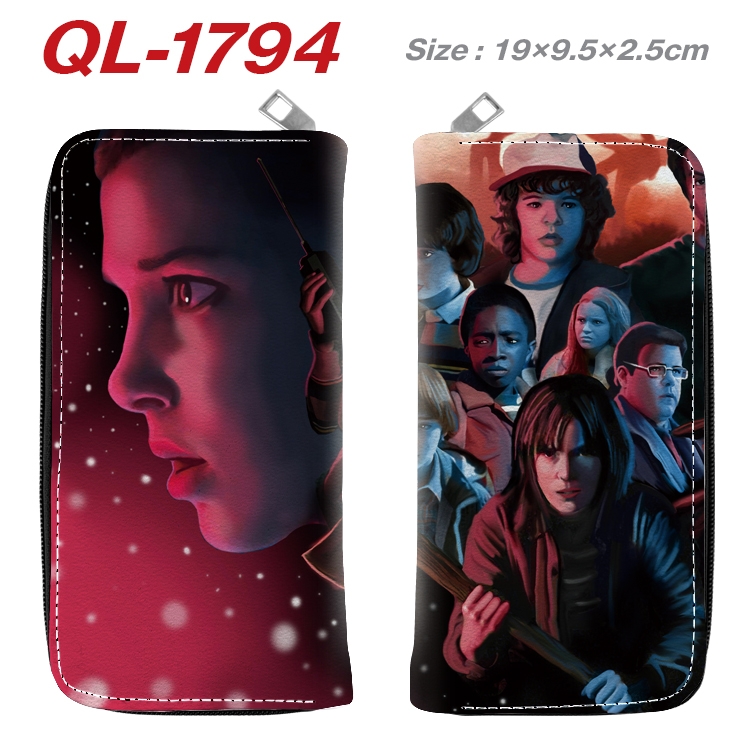 Stranger Things Animation perimeter long zipper wallet 19.5x9.5x2.5cm QL-1794