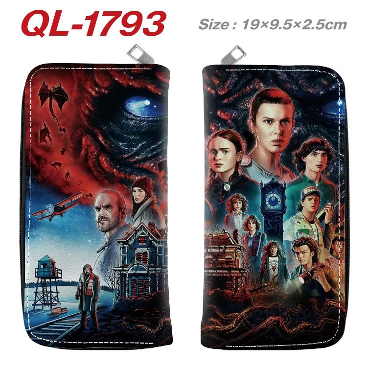 Stranger Things Animation perimeter long zipper wallet 19.5x9.5x2.5cm  QL-1793