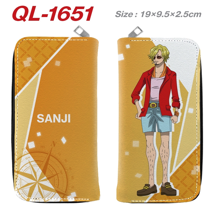 One Piece Animation perimeter long zipper wallet 19.5x9.5x2.5cm QL-1651