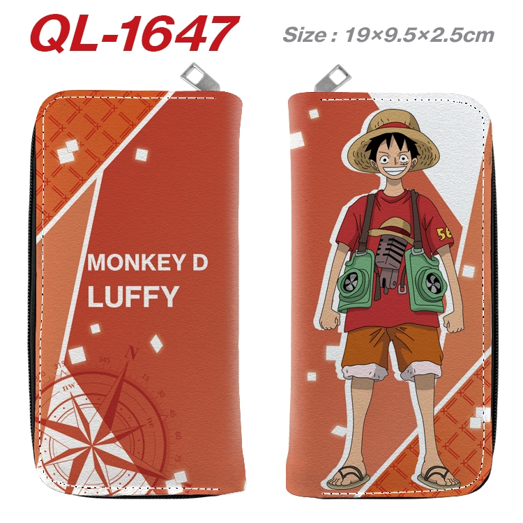 One Piece Animation perimeter long zipper wallet 19.5x9.5x2.5cm  QL-1647