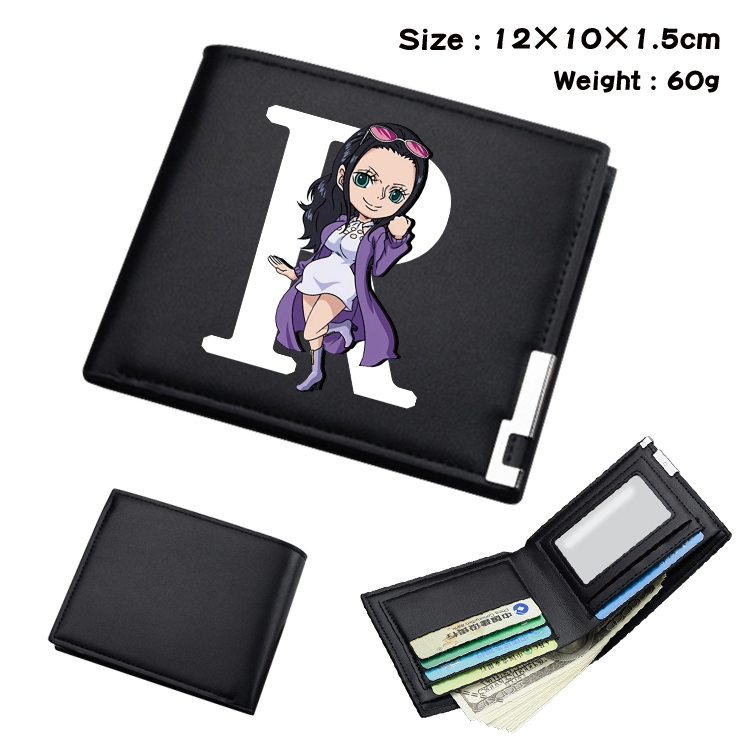 One Piece Anime Coloring Book Black Leather Bifold Wallet 12x10x1.5cm