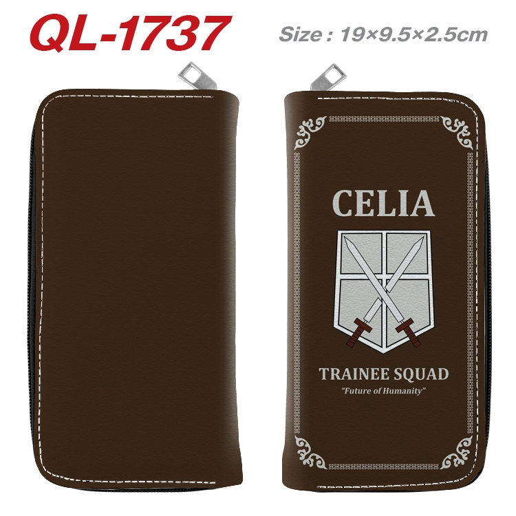 Shingeki no Kyojin Animation perimeter long zipper wallet 19.5x9.5x2.5cm