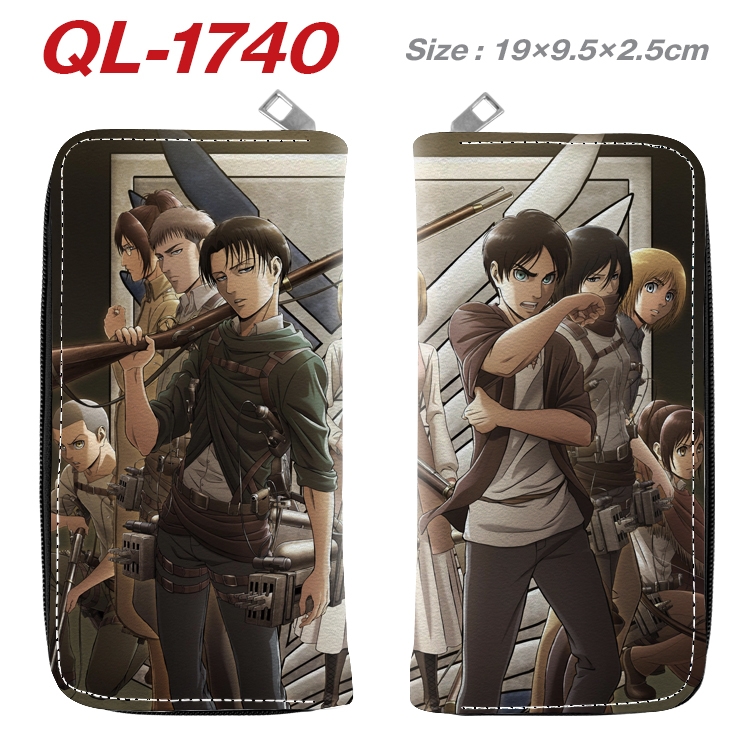 Shingeki no Kyojin Animation perimeter long zipper wallet 19.5x9.5x2.5cm