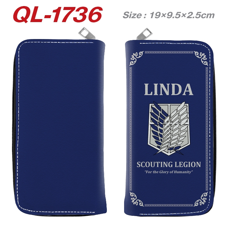 Shingeki no Kyojin Animation perimeter long zipper wallet 19.5x9.5x2.5cm