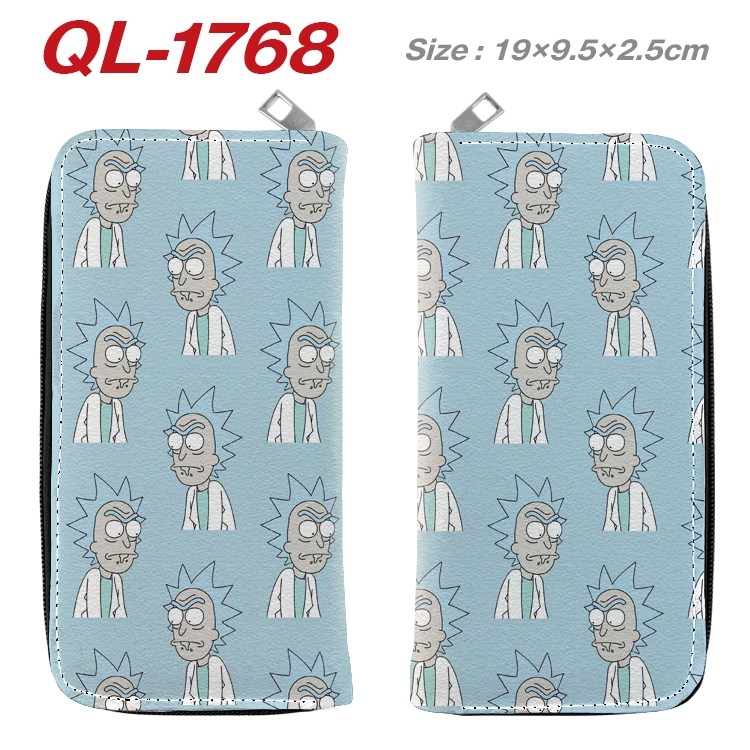 Rick and Morty Animation perimeter long zipper wallet 19.5x9.5x2.5cm QL-1768