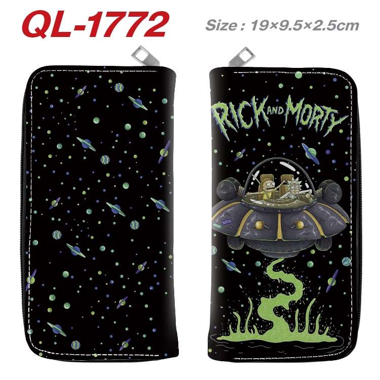 Rick and Morty Animation perimeter long zipper wallet 19.5x9.5x2.5cm QL-1772