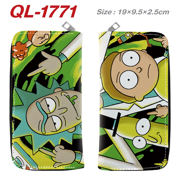 Rick and Morty Animation perimeter long zipper wallet 19.5x9.5x2.5cm QL-1771