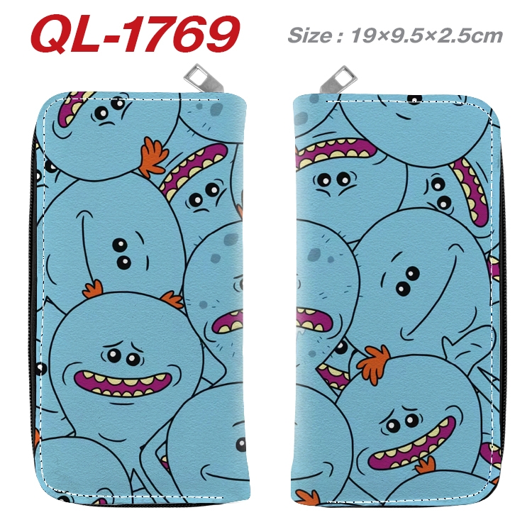 Rick and Morty Animation perimeter long zipper wallet 19.5x9.5x2.5cm QL-1769