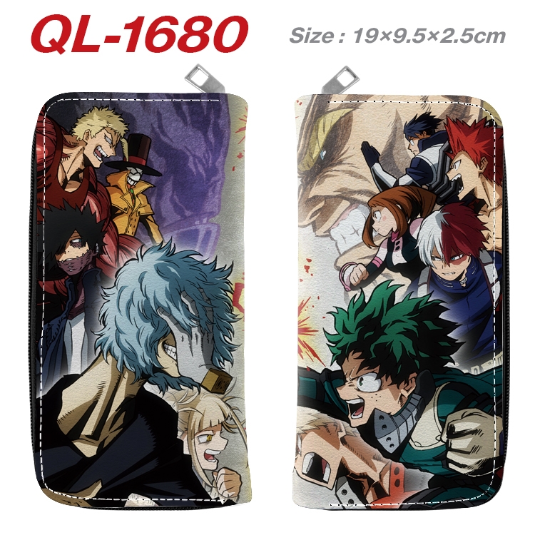 My Hero Academia Animation perimeter long zipper wallet 19.5x9.5x2.5cm QL-1680