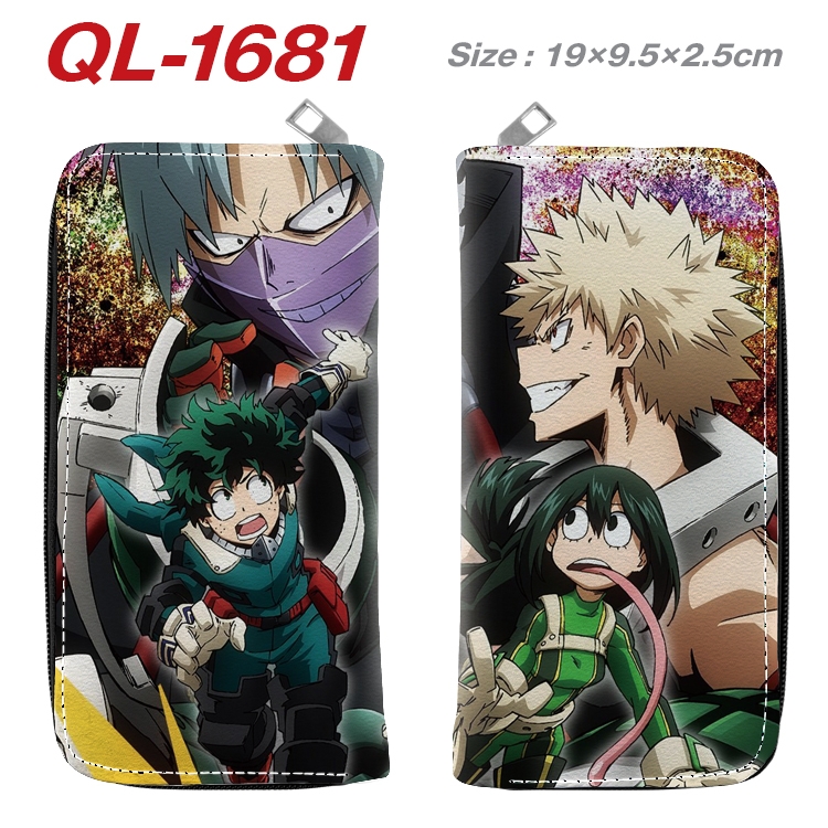 My Hero Academia Animation perimeter long zipper wallet 19.5x9.5x2.5cm QL-1681