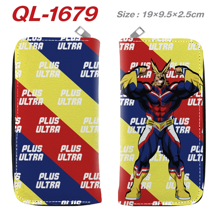 My Hero Academia Animation perimeter long zipper wallet 19.5x9.5x2.5cm  QL-1679