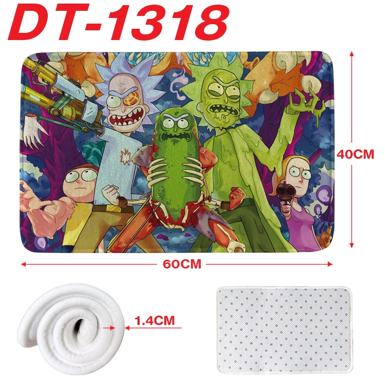 Rick and Morty Animation full-color carpet floor mat 40x60X1.4cm  DT-1318