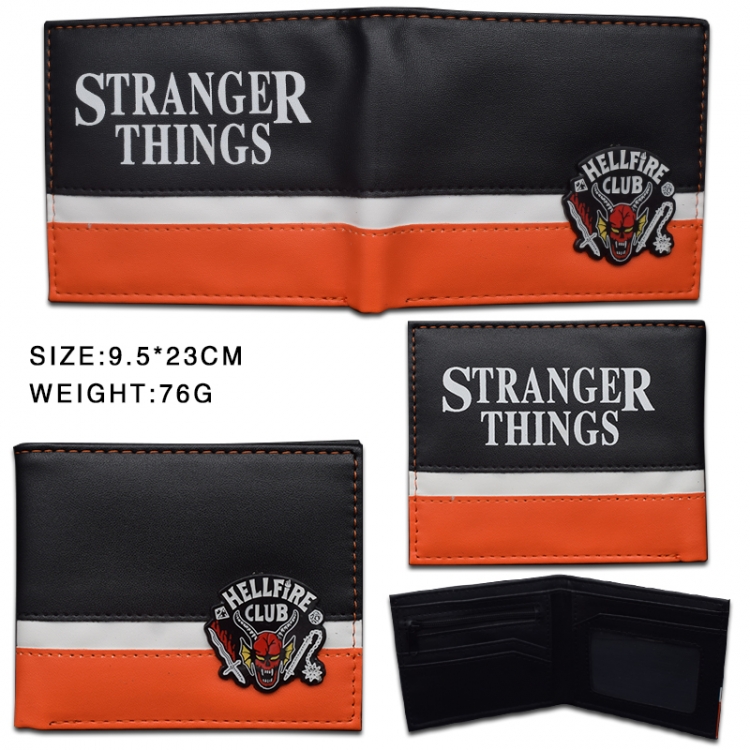 Stranger Things Hardware PU short half price wallet 9.5X23.5CM