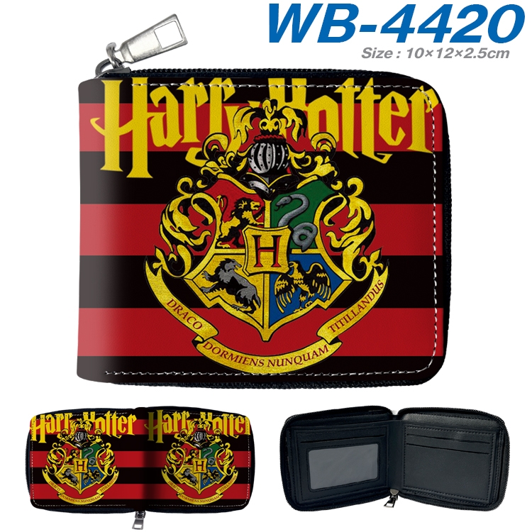Harry Potter Anime full-color short full zip two fold wallet 10x12x2.5cm  WB-4420A