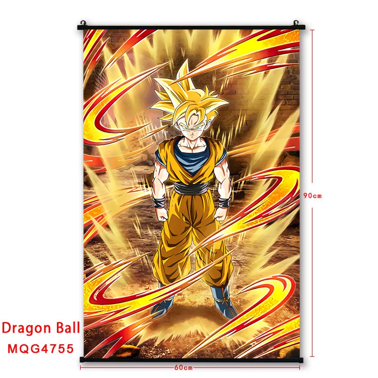 DRAGON BALL Anime black Plastic rod Cloth painting Wall Scroll 60X90CM MQG-4755