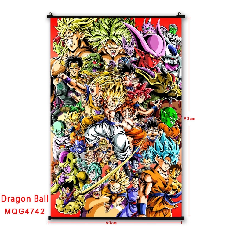 DRAGON BALL Anime black Plastic rod Cloth painting Wall Scroll 60X90CM  MQG-4742