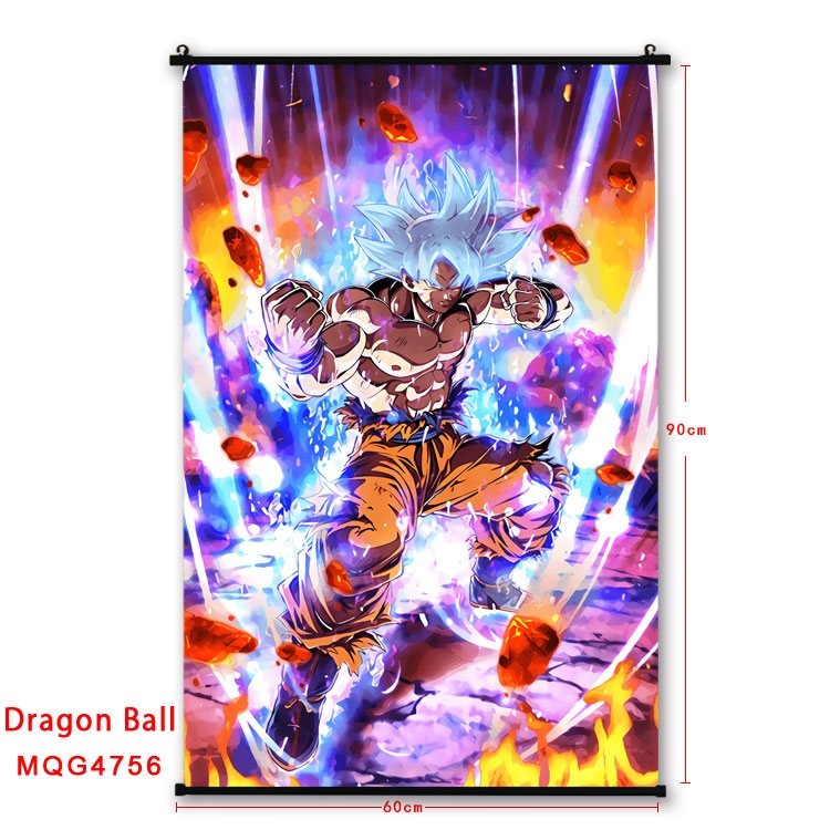 DRAGON BALL Anime black Plastic rod Cloth painting Wall Scroll 60X90CM MQG-4756