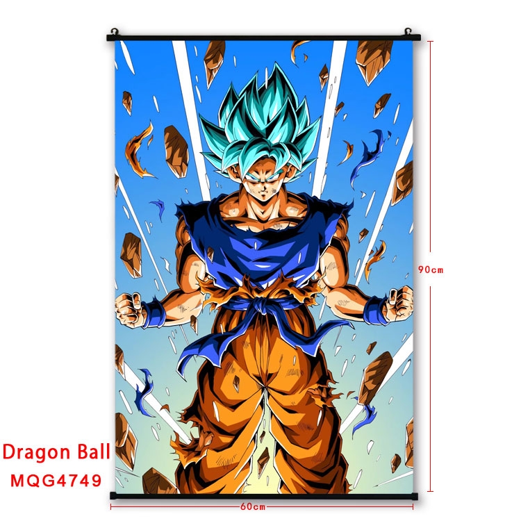 DRAGON BALL Anime black Plastic rod Cloth painting Wall Scroll 60X90CM MQG-4749