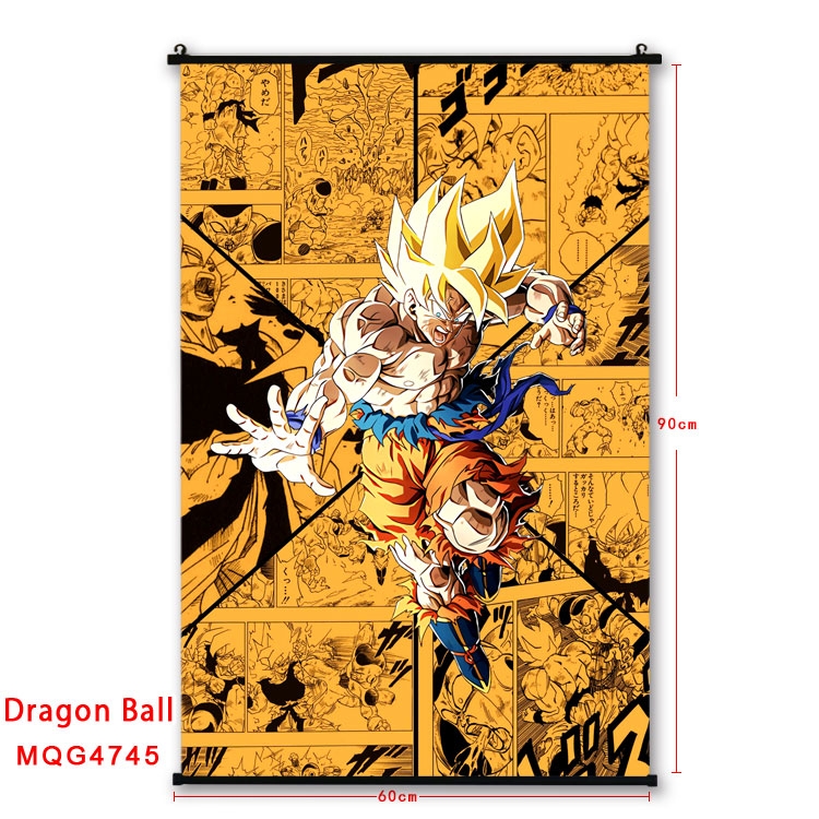 DRAGON BALL Anime black Plastic rod Cloth painting Wall Scroll 60X90CM MQG-4745