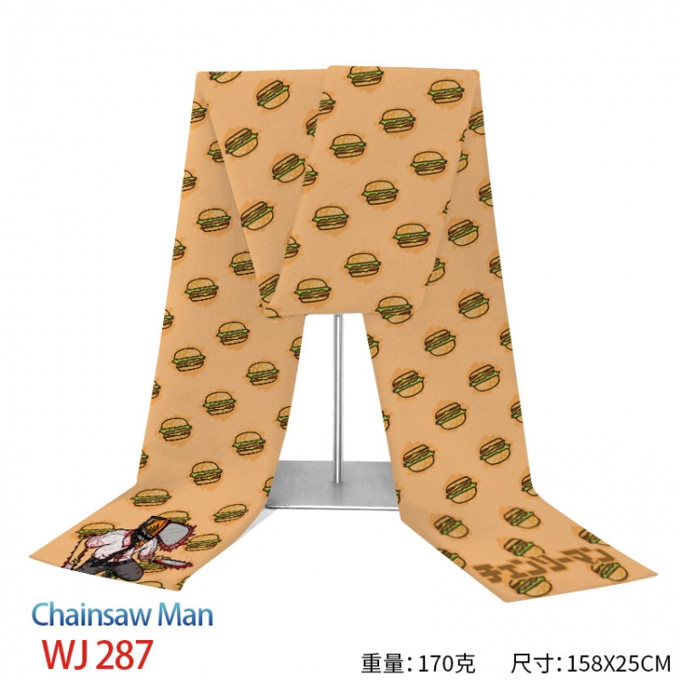 Chainsaw man Anime full-color flannelette scarf 158x25cm WJ-287