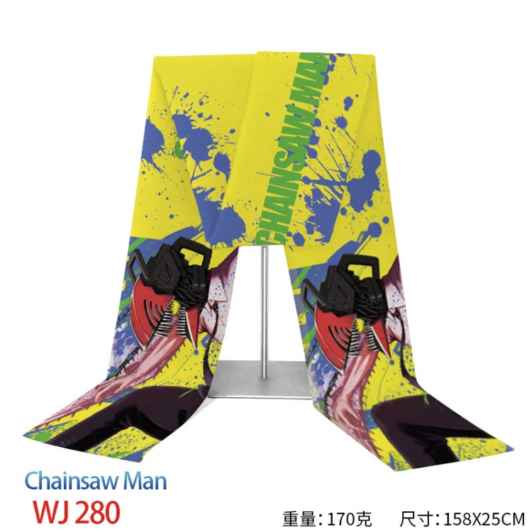 Chainsaw man Anime full-color flannelette scarf 158x25cm  WJ-280