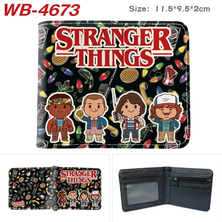 Stranger Things Animation color PU leather half fold wallet 11.5X9X2CM WB-4673A