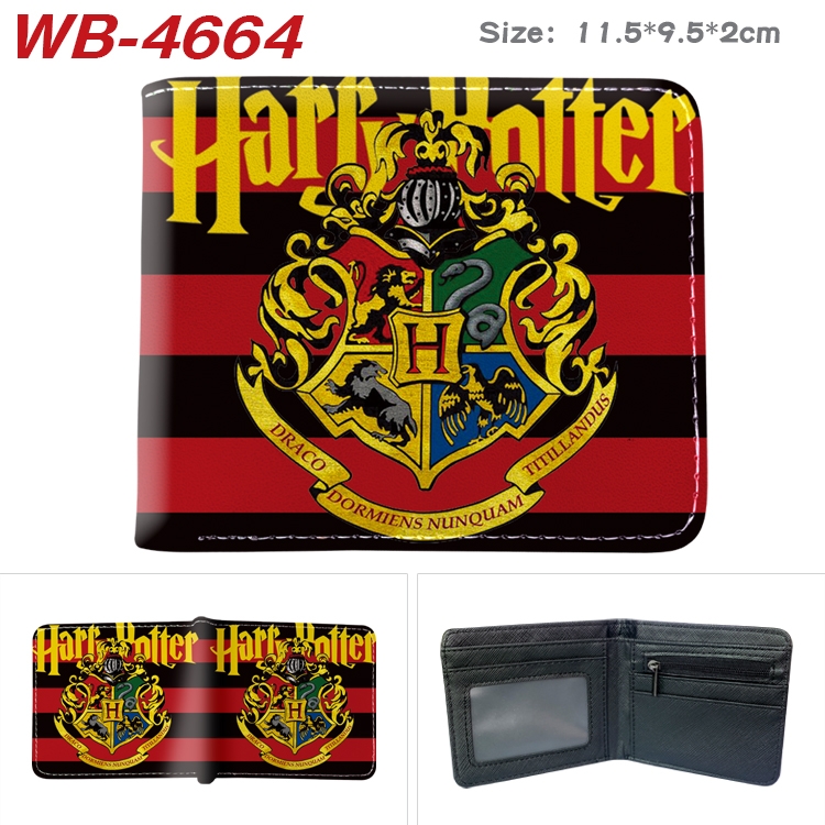 Harry Potter Animation color PU leather half fold wallet 11.5X9X2CM WB-4664A