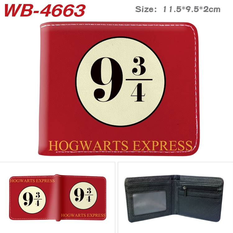 Harry Potter Animation color PU leather half fold wallet 11.5X9X2CM WB-4663A