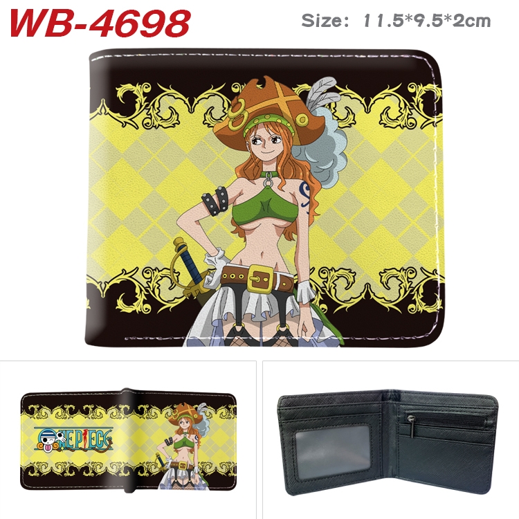 One Piece Animation color PU leather half fold wallet 11.5X9X2CM  WB-4698A