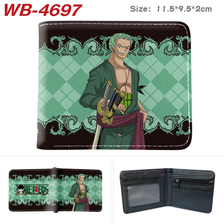 One Piece Animation color PU leather half fold wallet 11.5X9X2CM WB-4697A