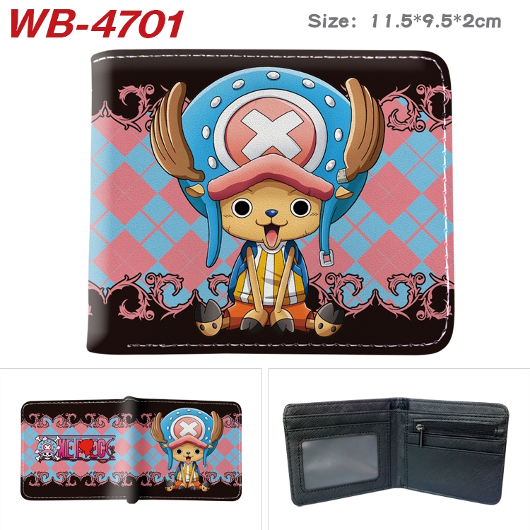 One Piece Animation color PU leather half fold wallet 11.5X9X2CM WB-4701A