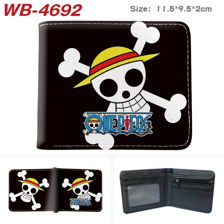 One Piece Animation color PU leather half fold wallet 11.5X9X2CM WB-4692A