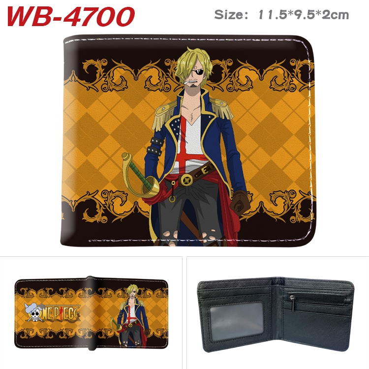 One Piece Animation color PU leather half fold wallet 11.5X9X2CM WB-4700A