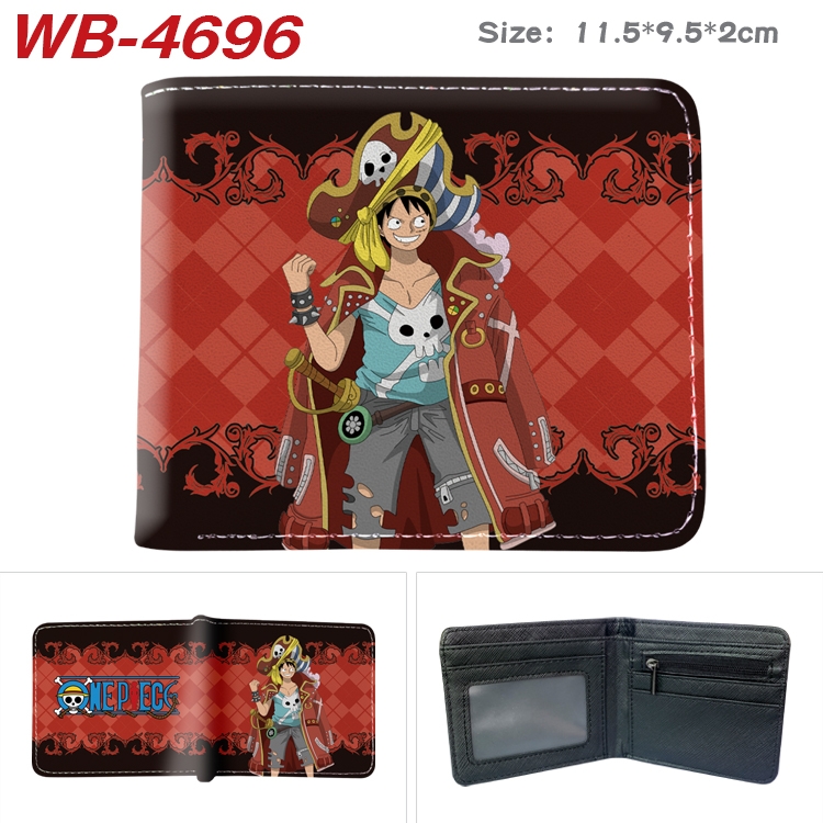 One Piece Animation color PU leather half fold wallet 11.5X9X2CM WB-4696A