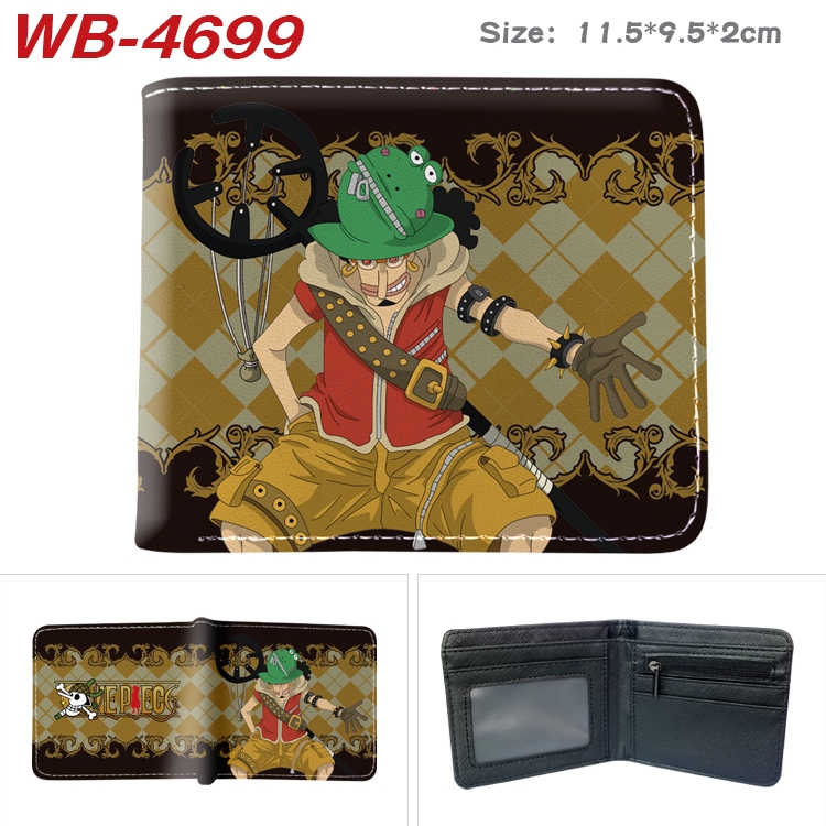 One Piece Animation color PU leather half fold wallet 11.5X9X2CM WB-4699A
