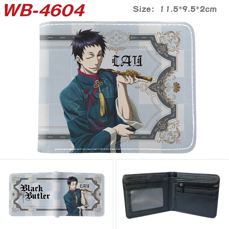 Kuroshitsuji Animation color PU leather half fold wallet 11.5X9X2CM WB-4604A