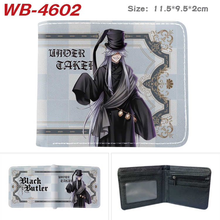 Kuroshitsuji Animation color PU leather half fold wallet 11.5X9X2CM WB-4602A