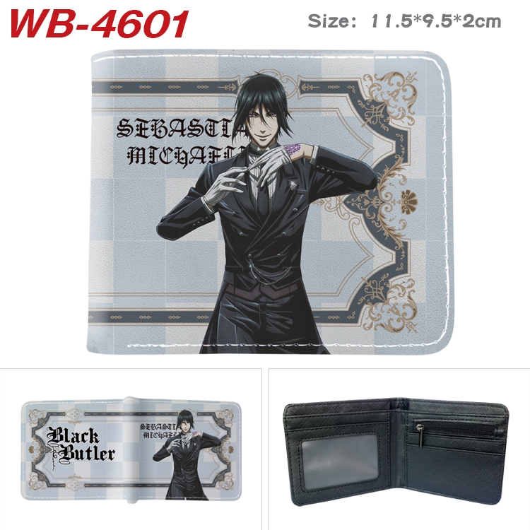 Kuroshitsuji Animation color PU leather half fold wallet 11.5X9X2CM WB-4601A
